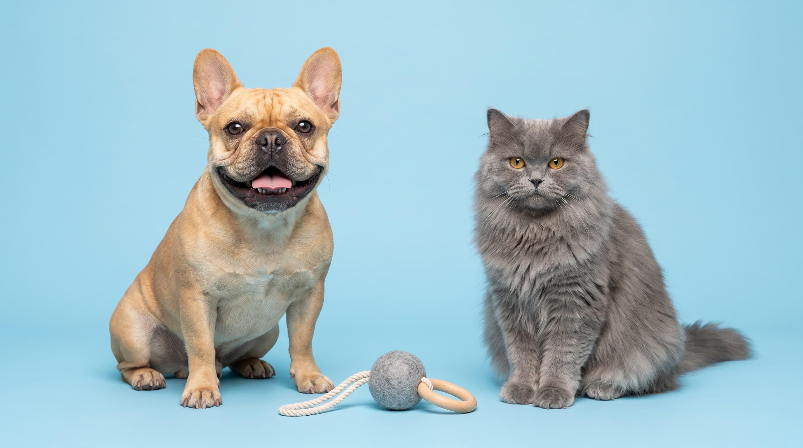 Een hond en kat naast elkaar
